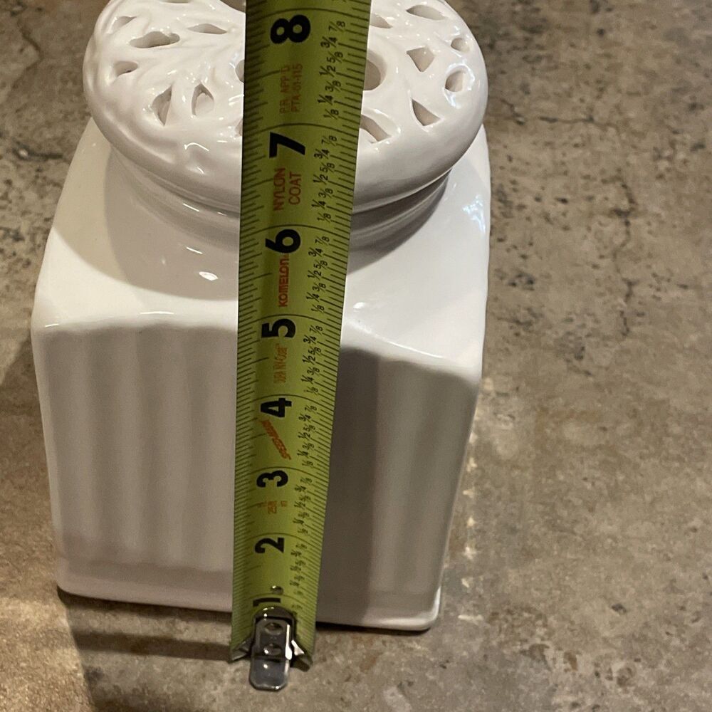 THL Vintage White Ceramic SUGAR Canister Jar Farmhouse French Country Kitchen - Picture 11 of 12